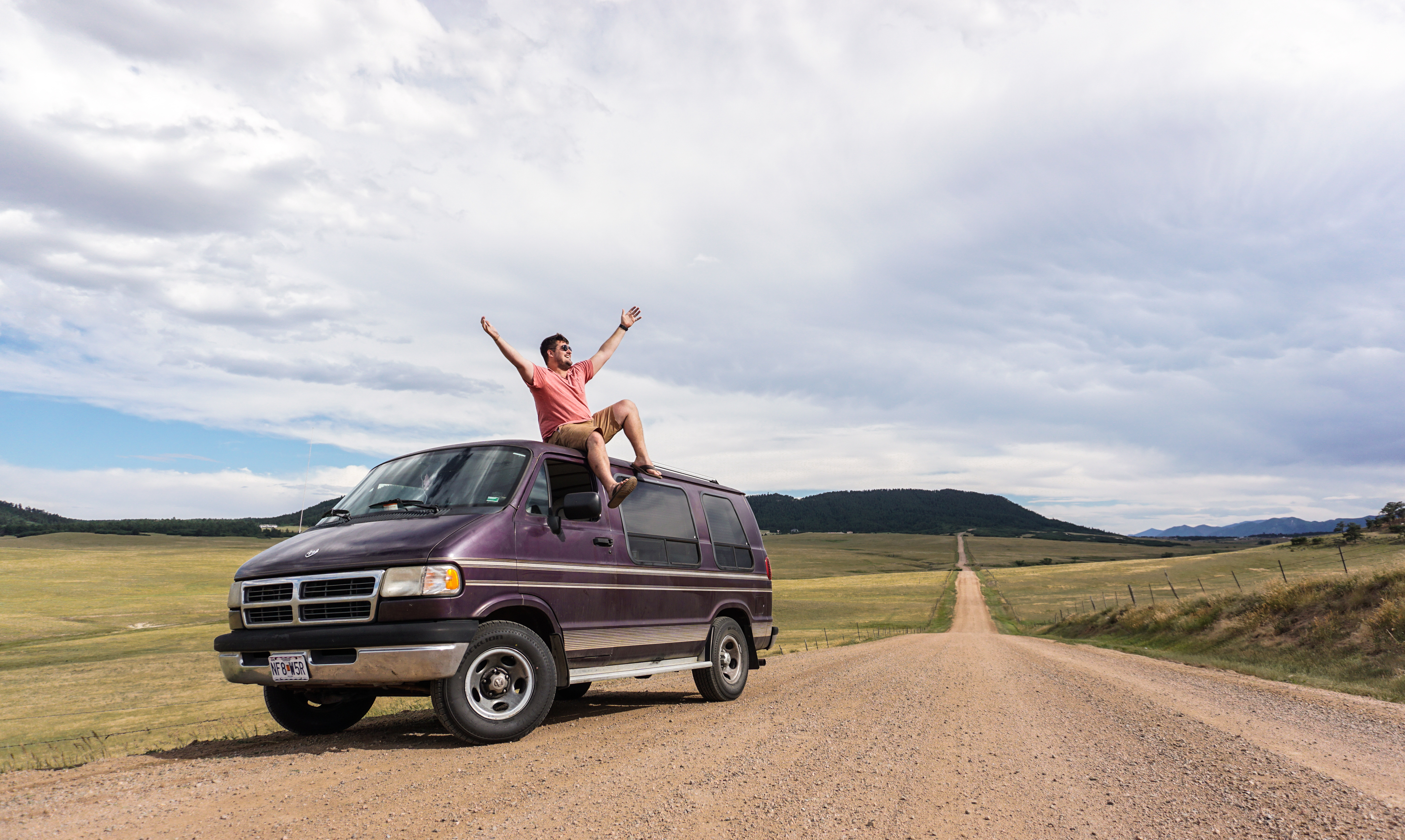 Me and Van Halen taking in the view near Colorado Springs, Colorado.